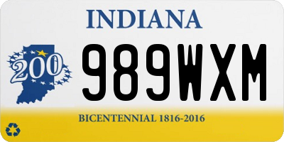 IN license plate 989WXM