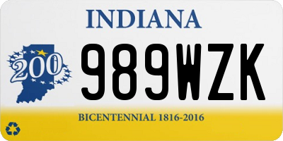 IN license plate 989WZK