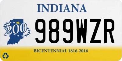 IN license plate 989WZR