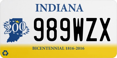 IN license plate 989WZX