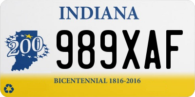 IN license plate 989XAF