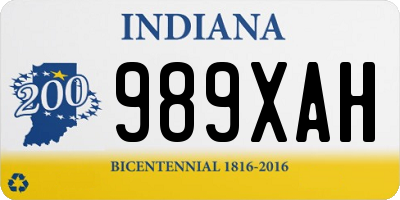 IN license plate 989XAH