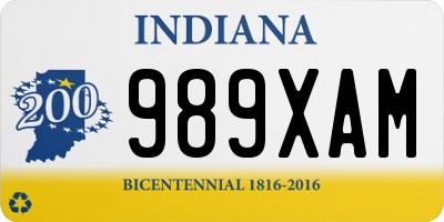 IN license plate 989XAM
