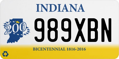 IN license plate 989XBN