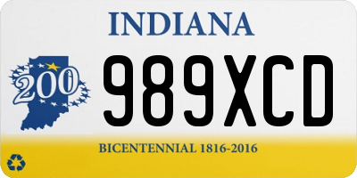 IN license plate 989XCD