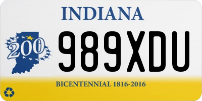 IN license plate 989XDU