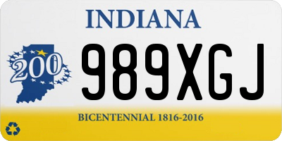 IN license plate 989XGJ