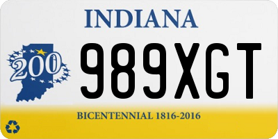 IN license plate 989XGT