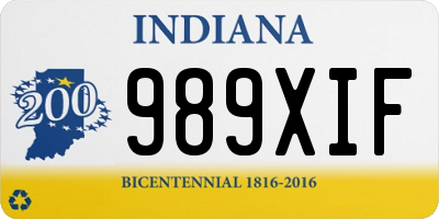 IN license plate 989XIF