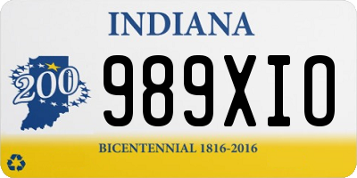 IN license plate 989XIO