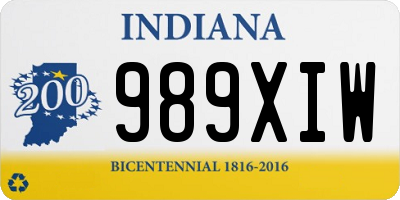 IN license plate 989XIW