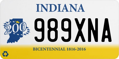 IN license plate 989XNA