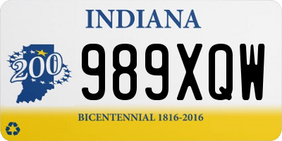 IN license plate 989XQW