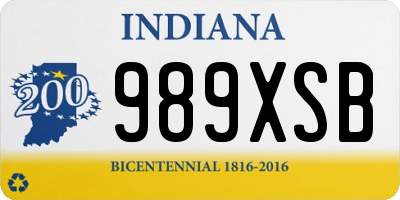 IN license plate 989XSB