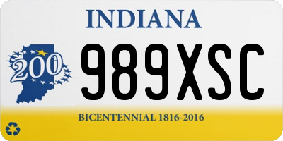 IN license plate 989XSC