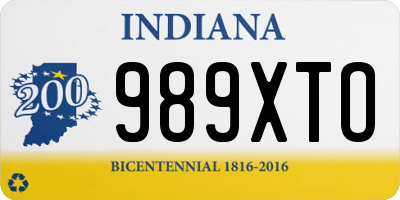 IN license plate 989XTO