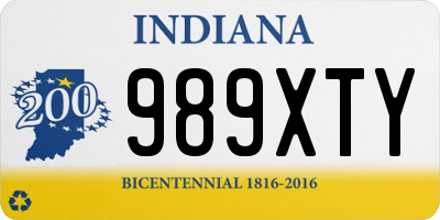 IN license plate 989XTY