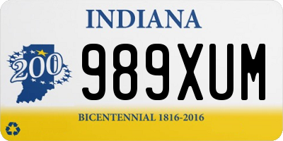 IN license plate 989XUM