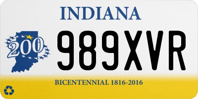 IN license plate 989XVR