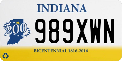 IN license plate 989XWN