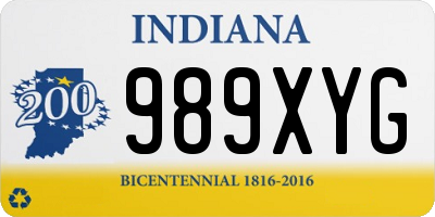 IN license plate 989XYG