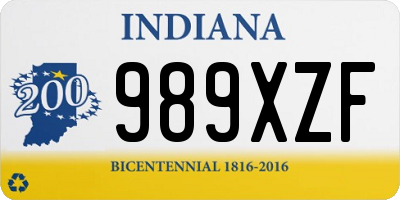 IN license plate 989XZF