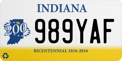 IN license plate 989YAF