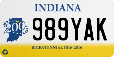 IN license plate 989YAK