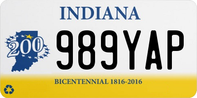 IN license plate 989YAP