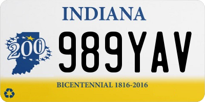 IN license plate 989YAV