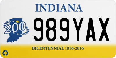 IN license plate 989YAX