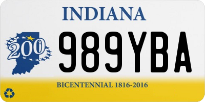 IN license plate 989YBA