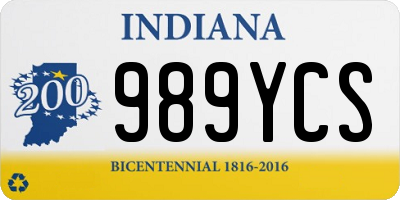 IN license plate 989YCS