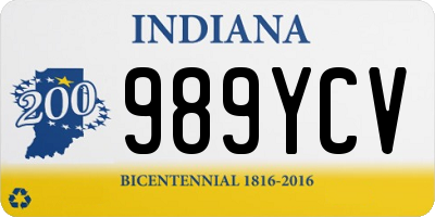 IN license plate 989YCV