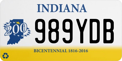 IN license plate 989YDB