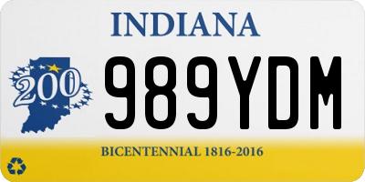 IN license plate 989YDM