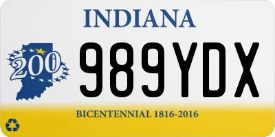 IN license plate 989YDX