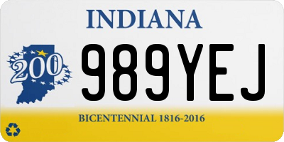 IN license plate 989YEJ