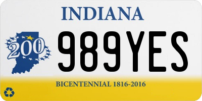 IN license plate 989YES