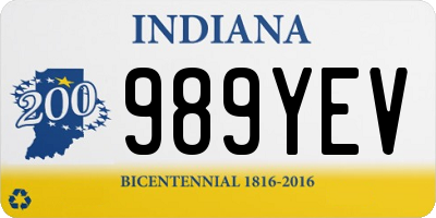 IN license plate 989YEV