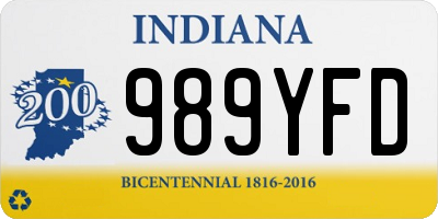 IN license plate 989YFD