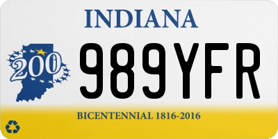 IN license plate 989YFR