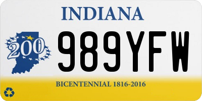 IN license plate 989YFW