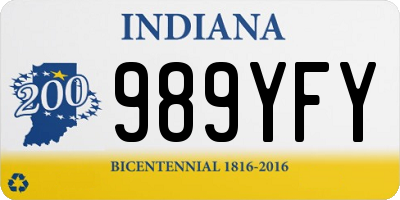 IN license plate 989YFY