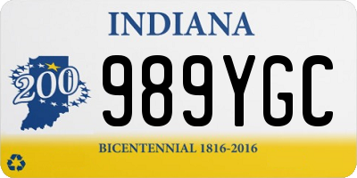 IN license plate 989YGC