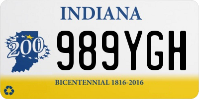 IN license plate 989YGH