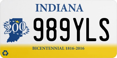 IN license plate 989YLS