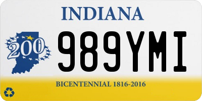 IN license plate 989YMI