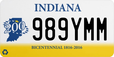 IN license plate 989YMM