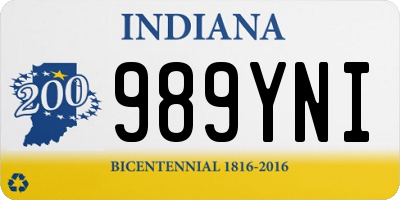 IN license plate 989YNI